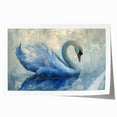 Elegant wall art print showcasing a beautifully detailed swan design, featuring soft colors and intricate linework, perfect for home decor or office ambiance.