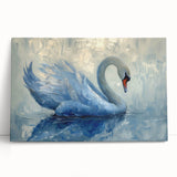 Elegant wall art featuring a serene swan design on stretched canvas, showcasing soft pastel colors and intricate details, ideal for enhancing home decor.