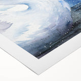 Elegant rolled canvas featuring a serene swan design in soft pastel colors, ideal for home decor and wall art collections. Perfect for adding a touch of nature-inspired elegance to any space.