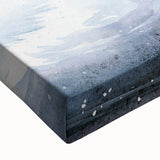 Close-up of a stretched canvas wall art featuring an elegant swan design, showcasing soft colors and fine details, perfect for home decor or art enthusiasts.