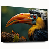 Colorful tropical bird wall art collection displayed in a sleek acrylic frame, showcasing vibrant hues of green, blue, and orange, ideal for modern decor.