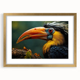 Tropical birds wall art collection framed in gold, featuring vibrant colors and a stylish mat, perfect for home decor enthusiasts seeking a touch of nature.