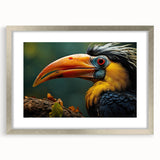 Tropical bird-themed wall art collection featuring colorful illustrations of exotic birds in a silver frame with a mat, ideal for brightening home decor.