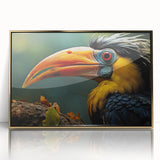 Framed tropical bird wall art collection showcasing vibrant colors and intricate designs, featuring gold accents and acrylic front for a modern aesthetic. Perfect for enhancing home decor with a touch of nature.