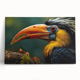 Tropical birds wall art collection featuring vibrant colors on stretched canvas, showcasing a lush jungle scene with multiple bird species, perfect for home decor.