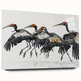 Tropical bird wall art collection displayed in acrylic glass, showcasing vibrant colors and intricate designs, perfect for enhancing home decor with a nature-inspired theme.
