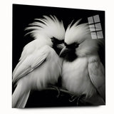 Tropical birds wall art collection displayed in acrylic glass, showcasing vibrant colors and intricate designs, ideal for enhancing home decor. The side view highlights the sleek finish and modern aesthetic, perfect for bird lovers and art enthusiasts alike.
