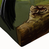 Close-up of a vibrant tropical birds canvas wall art piece showcasing a variety of colorful birds perched among lush greenery, perfect for brightening home decor.