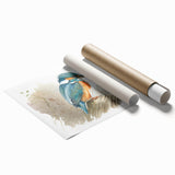 Vibrant tropical birds wall art print showcasing colorful birds in lush greenery, rolled and ready for framing, perfect for enhancing home decor.