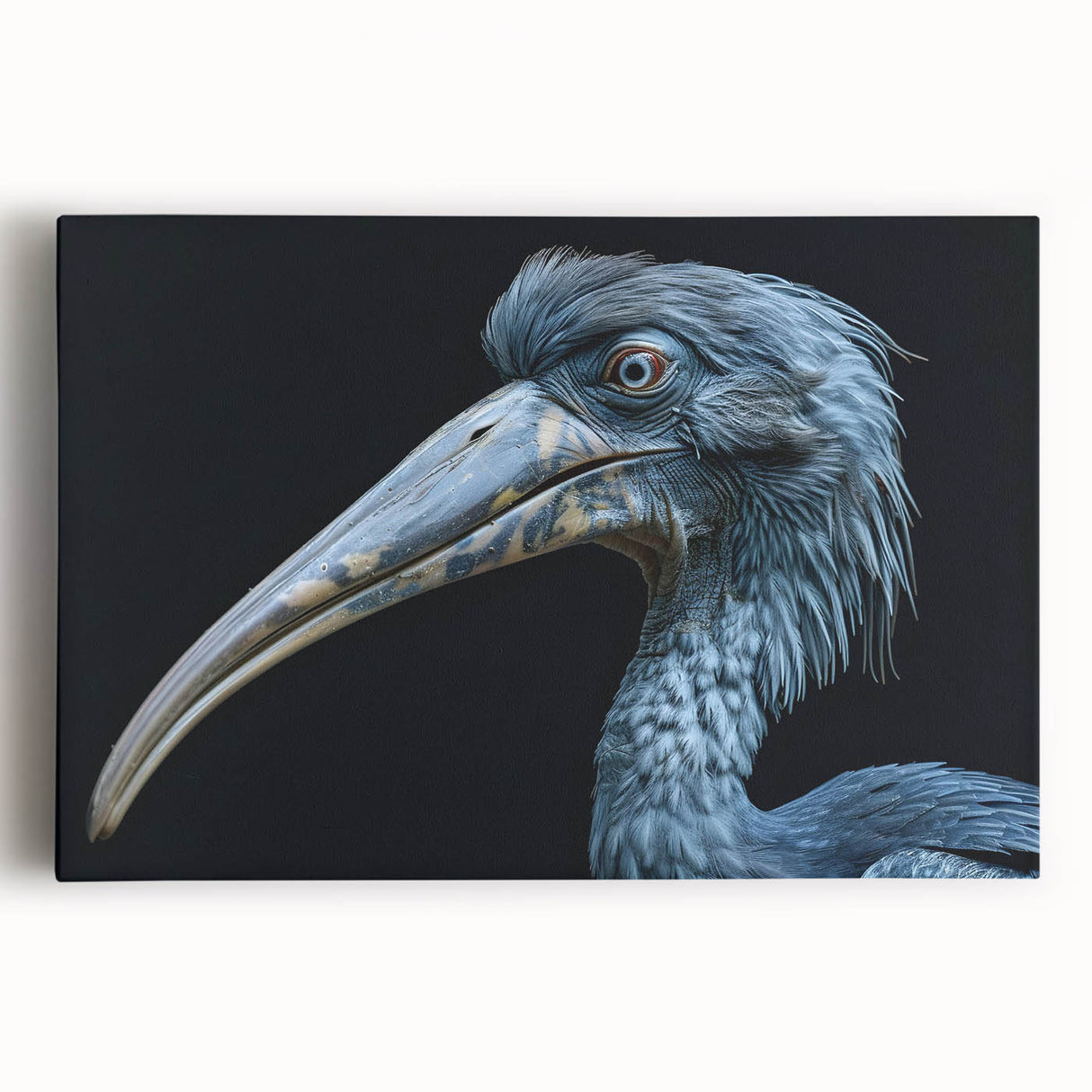 Vibrant tropical bird wall art on stretched canvas, showcasing colorful parrots and exotic foliage, perfect for brightening up living spaces or offices.