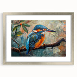 Tropical birds wall art collection framed in silver, showcasing vibrant colors and intricate designs, perfect for enhancing any living space decor.