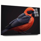 Tropical birds wall art collection displayed in a side view, showcasing vibrant colors and intricate designs on acrylic glass, perfect for home decor.