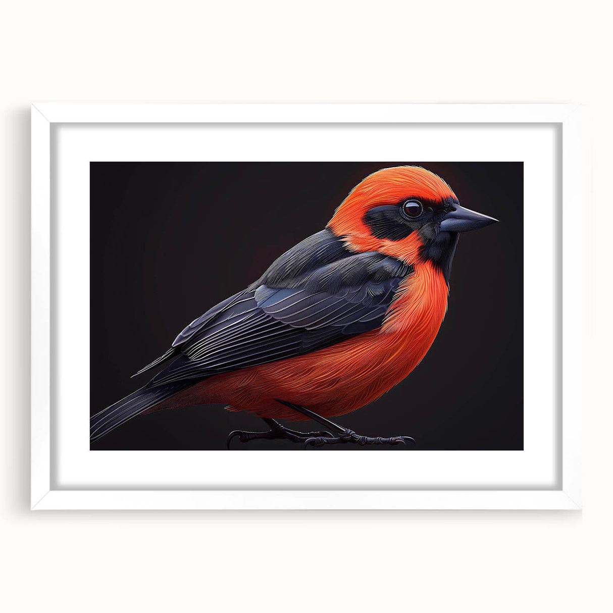 Tropical bird-themed wall art collection framed in white matting, showcasing vibrant colors and intricate designs, perfect for home decoration and nature enthusiasts.