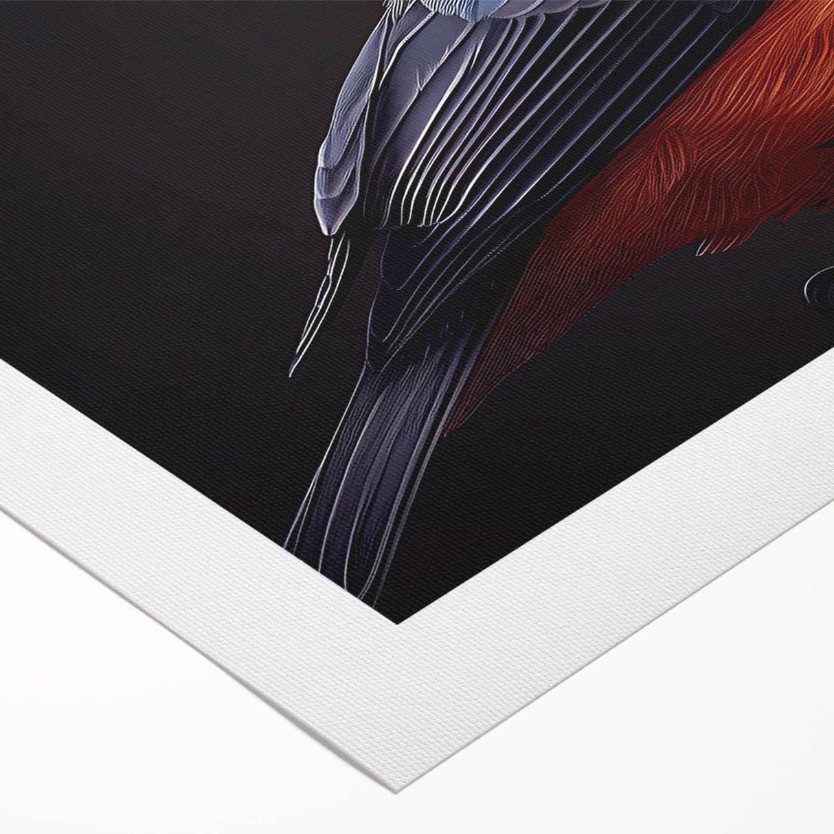 Tropical birds wall art collection on rolled canvas, showcasing vibrant colors and intricate designs, perfect for enhancing home decor with a nature theme.