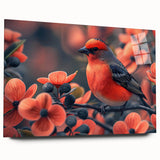 Tropical birds wall art collection displayed in acrylic glass, showcasing vibrant colors and intricate designs, perfect for enhancing modern decor.