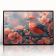 Framed tropical bird wall art collection featuring vibrant colors and intricate designs, displayed with a sleek black frame, ideal for enhancing modern home decor.