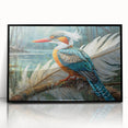 Framed tropical bird wall art collection showcasing vibrant colors and intricate designs, set in a sleek black frame, perfect for enhancing home decor.