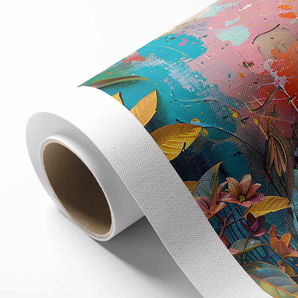 Tropical-themed rolled canvas wall art showcasing vibrant birds in lush foliage, ideal for enhancing home decor with a lively, exotic touch. Perfect for bird lovers and nature enthusiasts.