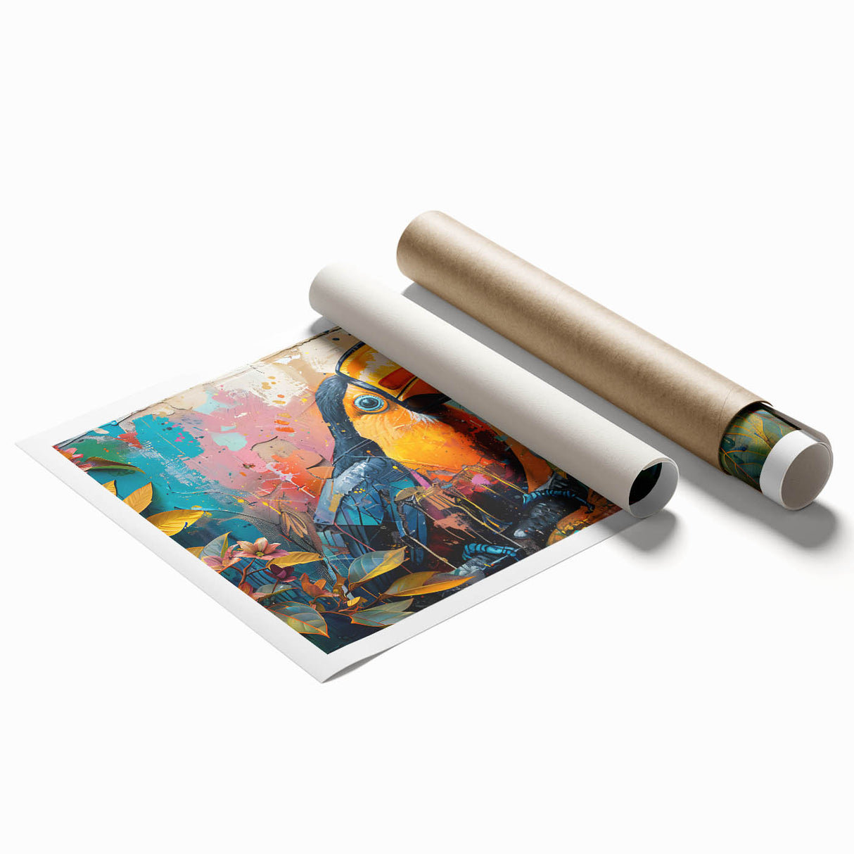 Tropical birds wall art print showcasing vibrant colors and intricate designs, perfect for enhancing home decor. Ideal for nature lovers and art enthusiasts.