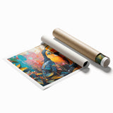 Tropical birds wall art print showcasing vibrant colors and intricate designs, perfect for enhancing home decor. Ideal for nature lovers and art enthusiasts.