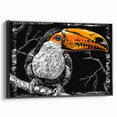Framed canvas wall art showcasing a vibrant tropical bird design in rich colors, featuring a sleek black frame, perfect for adding a touch of nature to any decor.