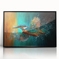 Framed tropical bird wall art featuring vibrant colors and intricate designs, set in a sleek black frame, perfect for enhancing modern interior decor.
