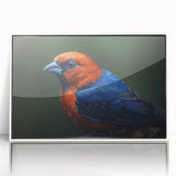 Tropical birds wall art collection featuring vibrant, colorful designs in a white frame, ideal for adding a lively touch to home decor. Perfect for nature lovers.