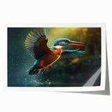 Tropical bird wall art print showcasing vibrant colors and intricate details, rolled for easy display. Perfect for enhancing home decor with a nature theme.