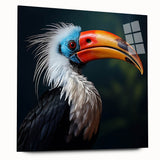 Tropical birds wall art collection displayed in side view, featuring vibrant colors and intricate designs on acrylic glass, ideal for enhancing home decor.