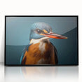 Framed acrylic wall art featuring a vibrant tropical bird design with a sleek black frame, perfect for adding a colorful touch to modern decor. Ideal for nature lovers and art enthusiasts.