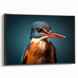 Framed canvas wall art showcasing a vibrant tropical bird design with a sleek black frame, ideal for enhancing home decor with a touch of nature.