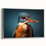 Framed canvas wall art showcasing a vibrant tropical bird design, featuring lush greenery and vivid colors, set against a silver frame, ideal for enhancing interior decor. The artwork embodies a lively and exotic aesthetic, perfect for nature lovers and modern home decor enthusiasts.