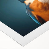 Vibrant rolled canvas featuring a tropical bird design with colorful exotic birds perched amidst lush green foliage, ideal for enhancing interior decor.