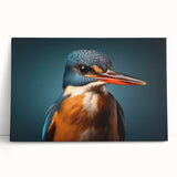 Tropical bird-themed wall art collection featuring vibrant colors and intricate designs on stretched canvas, elegantly leaning against a neutral wall, perfect for home decor.