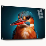 Tropical birds wall art collection displayed in an acrylic glass frame, showcasing vivid colors and intricate details, perfect for enhancing any interior decor.