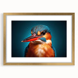 Tropical birds wall art collection framed with a gold mat, showcasing vibrant colors and intricate designs, perfect for enhancing home decor aesthetics.