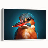 Framed canvas wall art showcasing a vibrant tropical bird design, featuring bright colors and intricate details, perfect for enhancing modern decor.