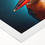 Vibrant rolled canvas featuring a tropical birds design, showcasing a colorful array of exotic avian species against a lush backdrop, perfect for home decor.