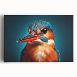 Vibrant tropical bird design on stretched canvas wall art, showcasing vivid colors and intricate details, perfect for enhancing home decor in living spaces.