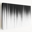 Abstract black and white stretched canvas wall art with unique geometric patterns, showcasing a modern design perfect for contemporary decor.