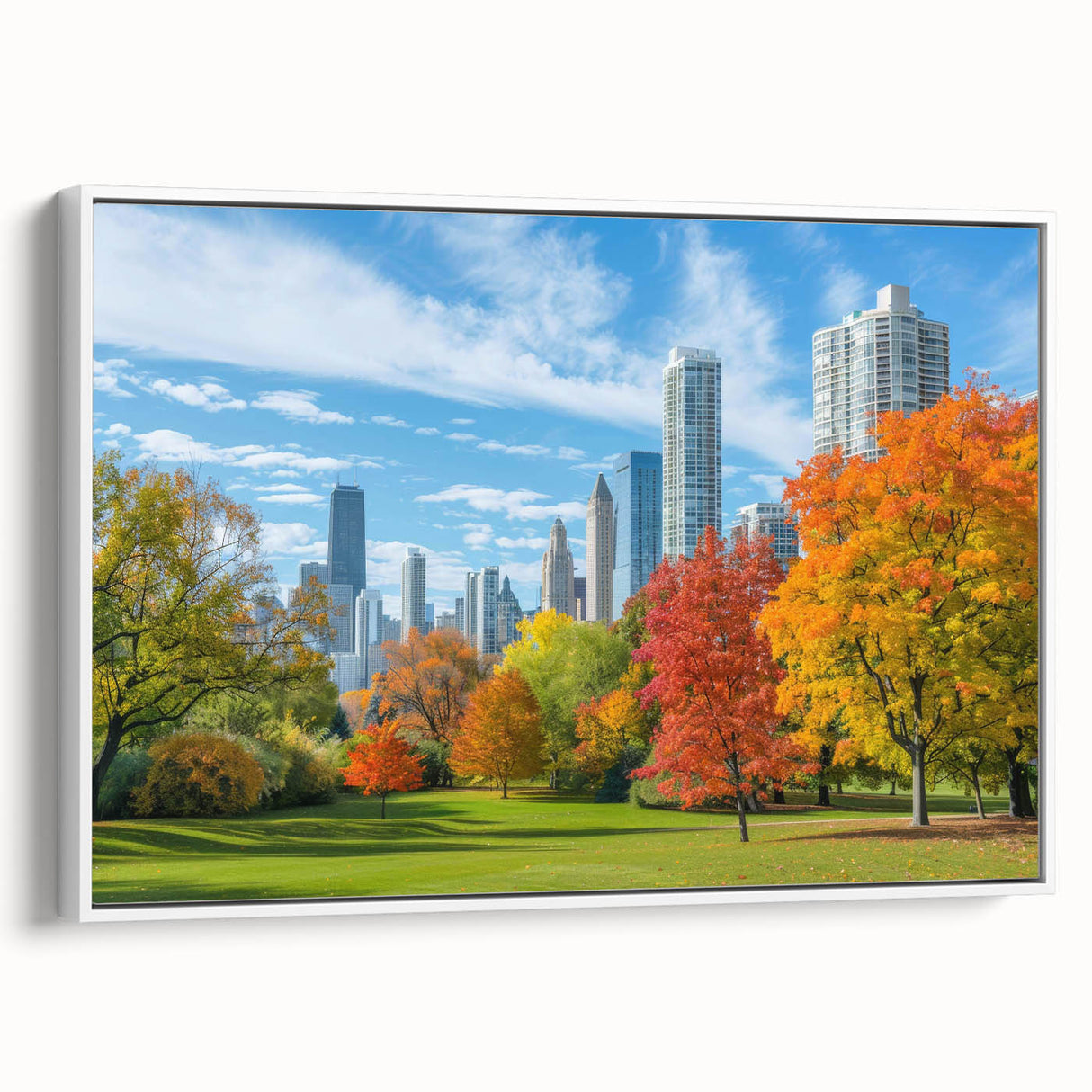 Vintage poster art of Atlanta skyline on framed canvas, featuring vibrant colors, ideal for extra large living room wall.