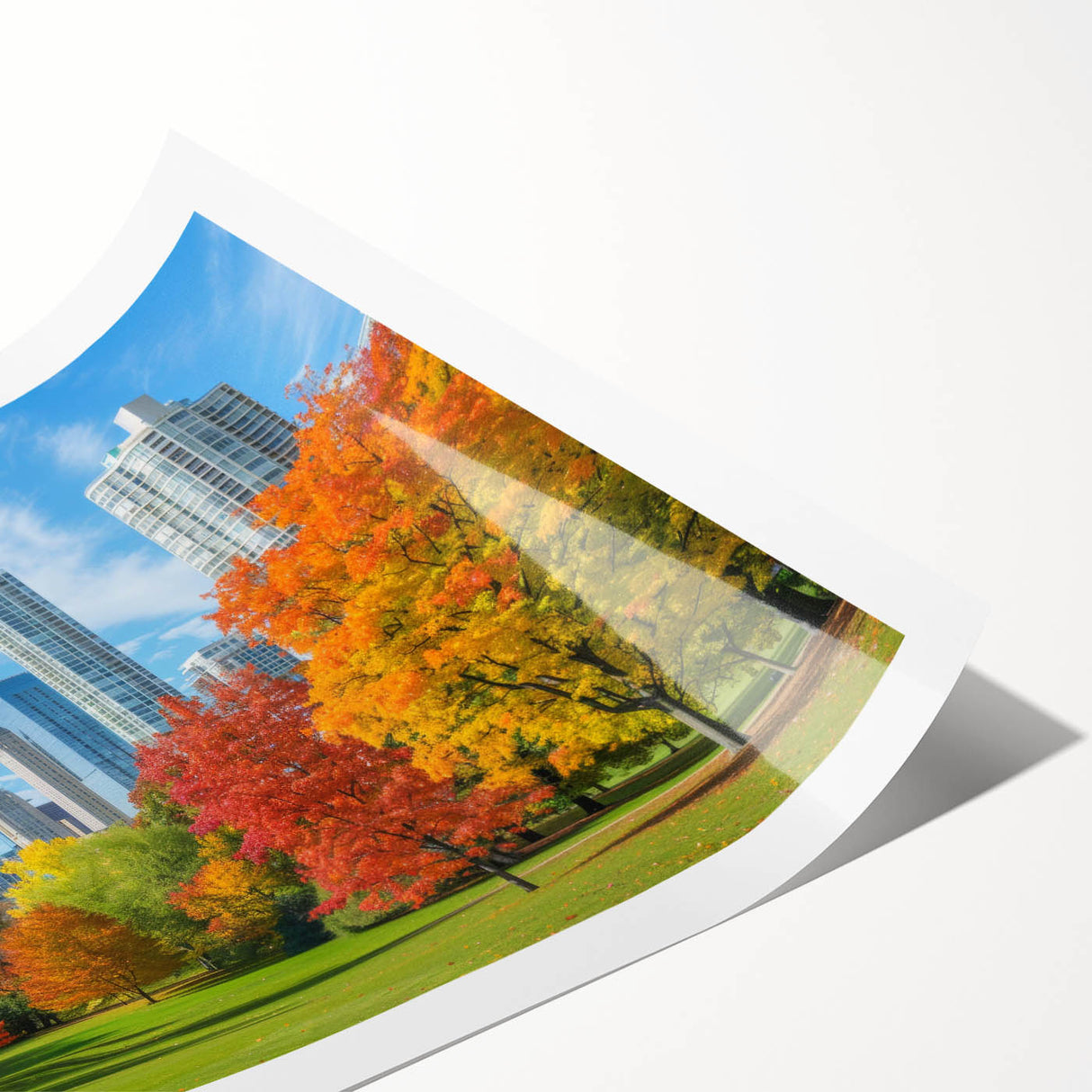 Extra large wall art depicting Atlanta skyline in muted colors on rolled canvas, suitable for large living room decor.