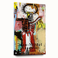 Large abstract wall art on acrylic glass depicting avant-garde Basquiat design in vibrant colors.