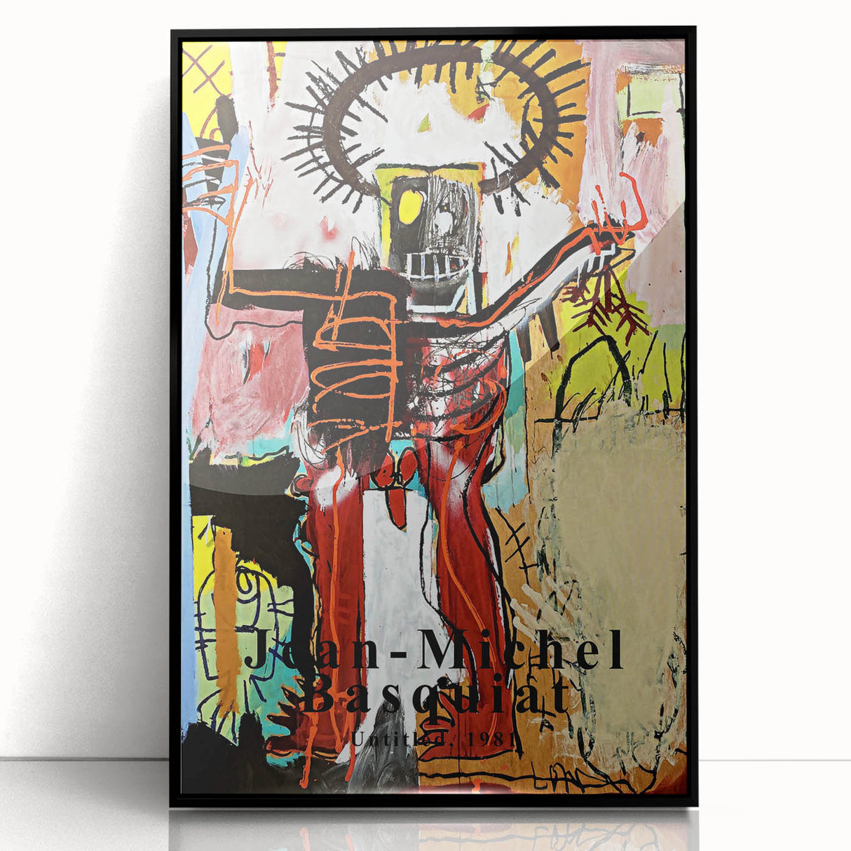 Large abstract wall art featuring a chaotic mix of vibrant colors on a black acrylic frame, ideal for modern art wall decor.