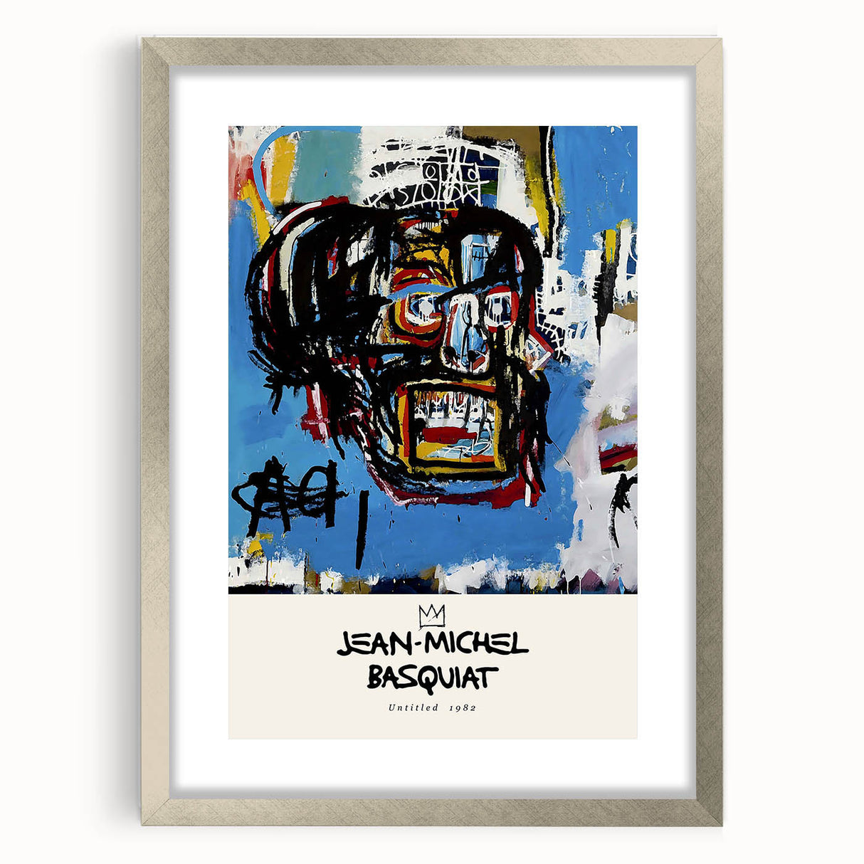 Textured abstract art print featuring dynamic black and white strokes on a silver-framed canvas, ideal for bedroom art.