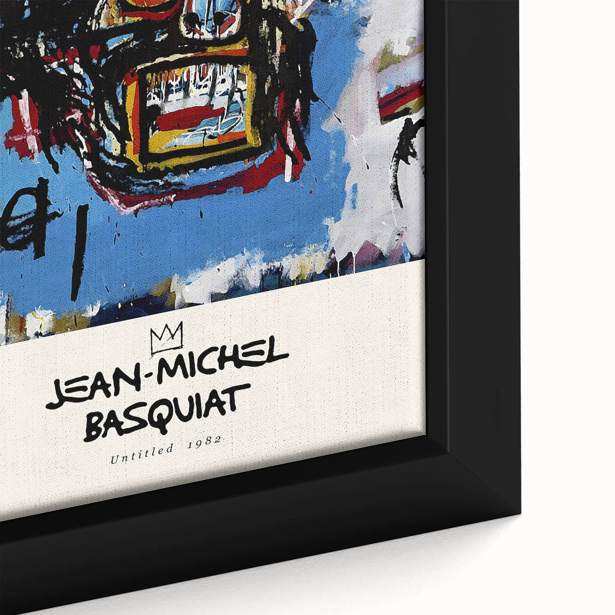 Extra large framed canvas featuring a textured, colorful abstract design in black, ideal for living room decor.