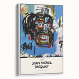 Vintage poster art featuring a colorful abstract design on a large framed canvas, ideal for living room decor.