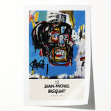 Contemporary Basquiat-inspired rolled print featuring abstract figures in vibrant colors.