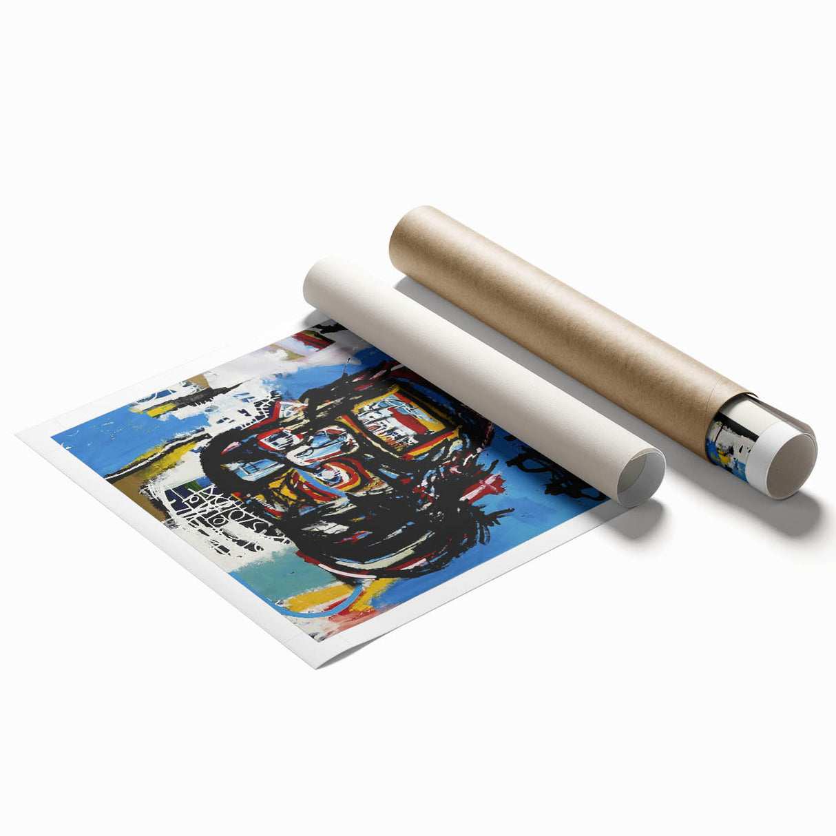 Extra large rolled print featuring abstract floral designs in vibrant colors, ideal for classy bathroom wall art.