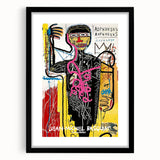 Extra large abstract art print with vibrant, colorful textures on a black framed canvas, suitable for living room decor.